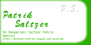 patrik saltzer business card